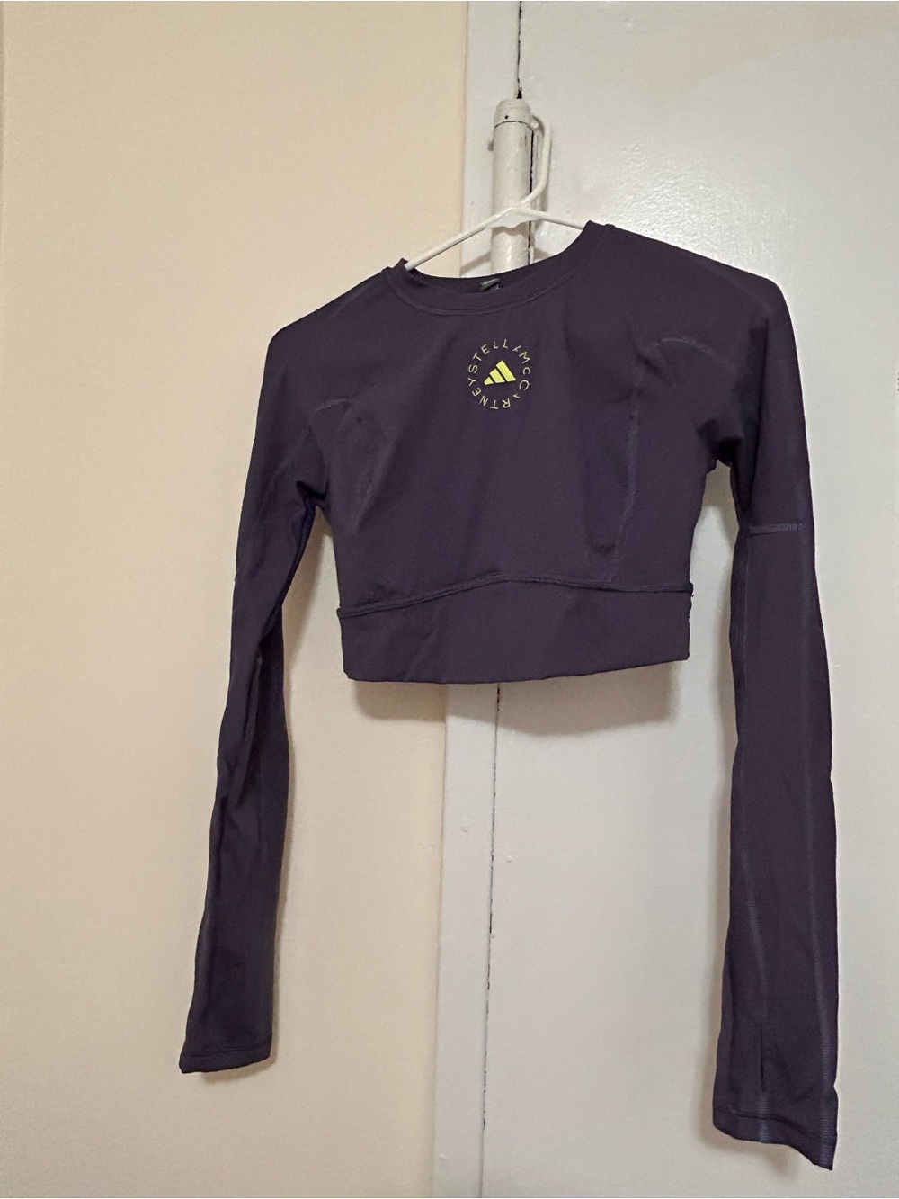 Stella McCartney Purple Athletic Logo Top with Lime Accent (S)